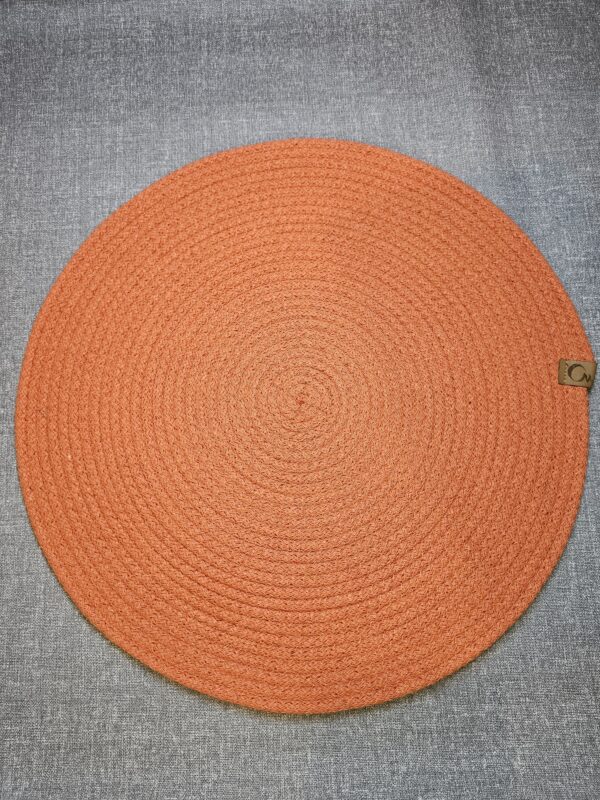 20250815_175817 Individual Redondo De Algodón Naranja