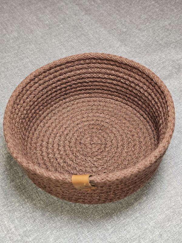 Canasta De Soga De Algodón Artesanal Marrón Argentino