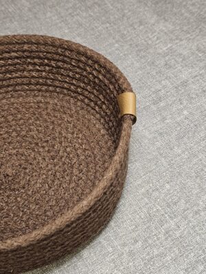 Canasta De Soga De Algodón Artesanal Marrón Africano