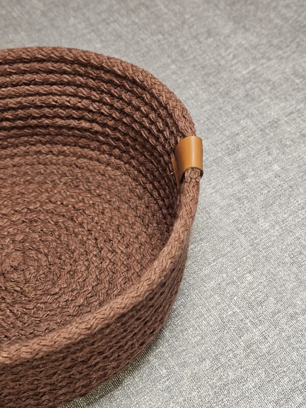 Canasta De Soga De Algodón Artesanal Marrón Argentino