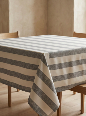 Mantel Anti-Mancha Fajas Gris