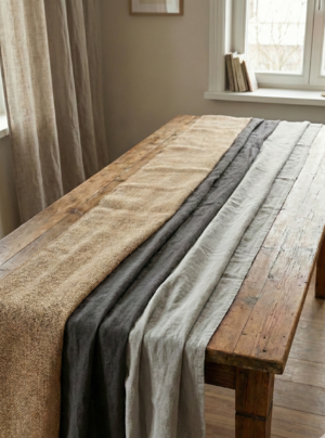 Camino de Mesa de Tela Artesanal Blanco