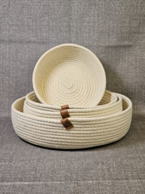 Combo de Cestos de Algodón – 4 Tamaños Color Crudo