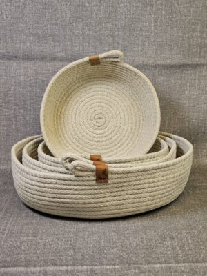 Combo de Cestos de Algodón – 4 Tamaños Color Vison