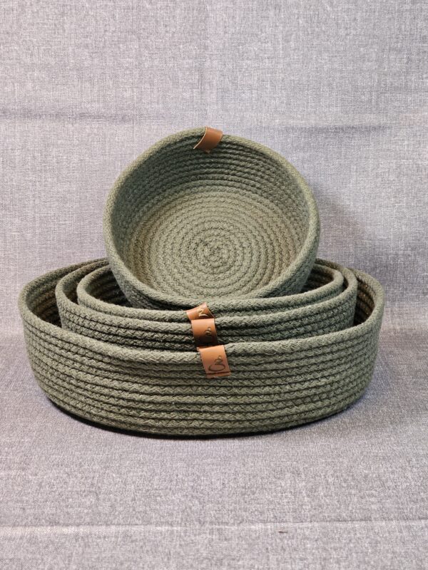 20250924_151320 Combo de Cestos de Algodón – 4 Tamaños Color Verde Musgo