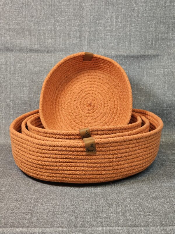 20250924_151515 Combo de Cestos de Algodón – 4 Tamaños Color Naranja