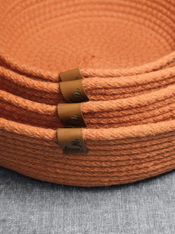 20250924_154604 Combo de Cestos de Algodón – 4 Tamaños Color Naranja