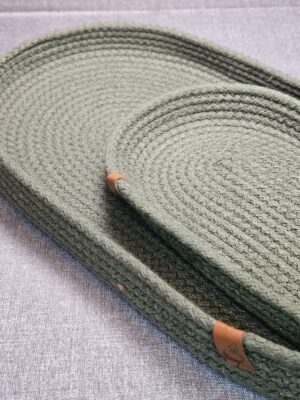 20250924_155505 Bandeja Oval De Soga De Algodón Color Verde Musgo