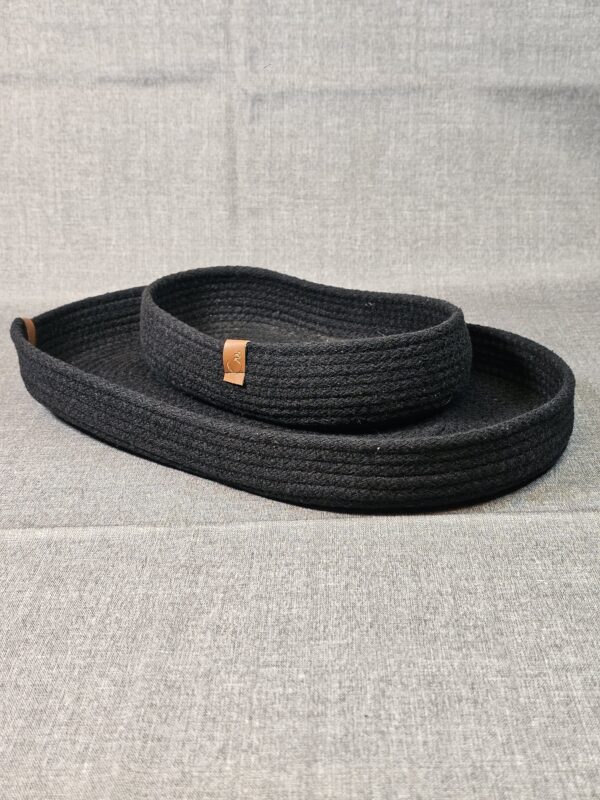 Bandeja Oval De Soga De Algodón Color Negro