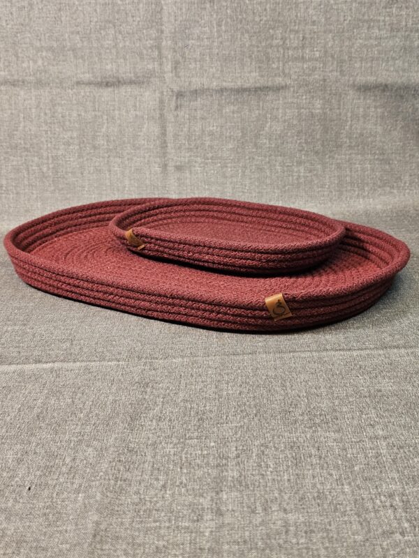 20250924_163953 Bandeja Oval De Soga De Algodón Color Bordo