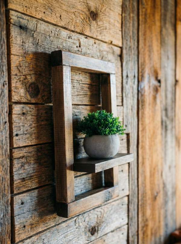 Cuadro Decorativo Artesanal en Madera Natural